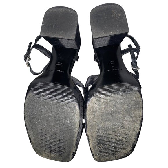 Reformation Maize Satin Platform Sandals block heeled shoes Ineutral Black 8 - Picture 11 of 12